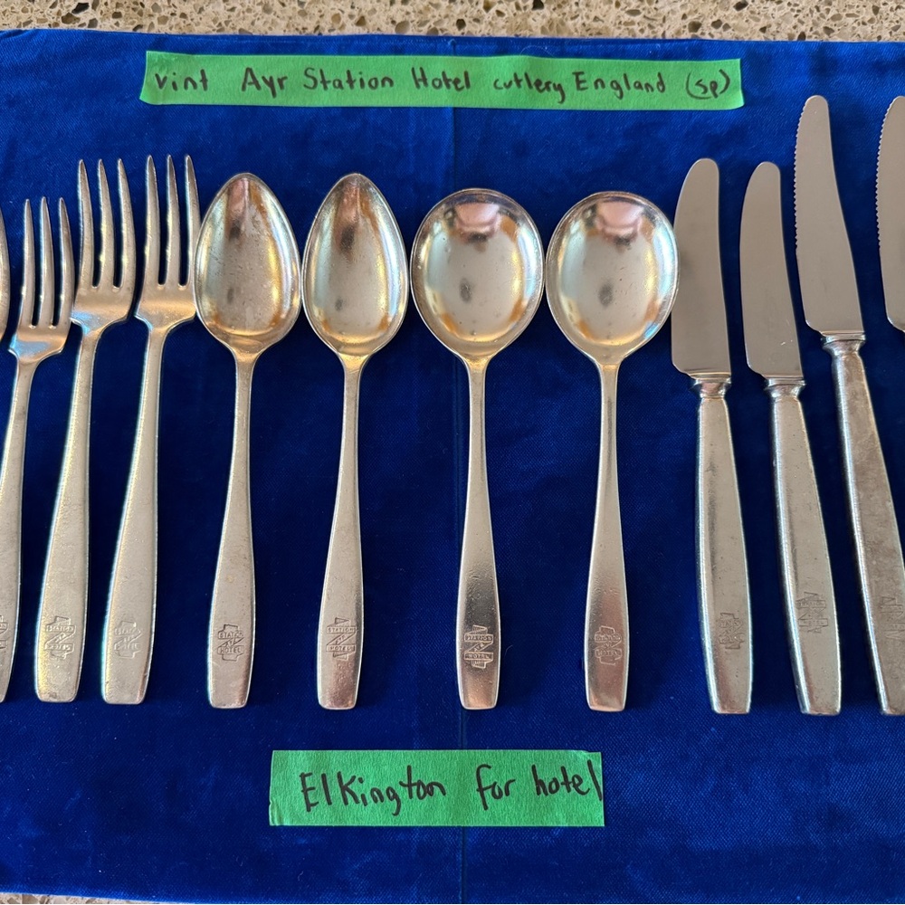 Vintage Ayr Station Hotel Silverplate Flatware Set